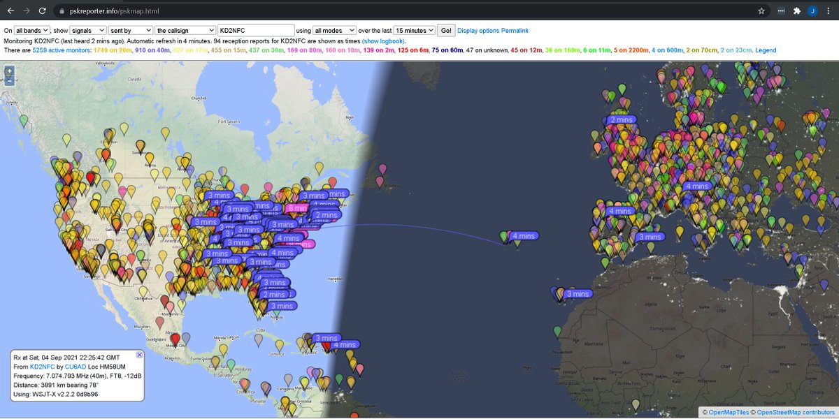 KD2NFC's tweet image. Just doing some FT8 on a Saturday. #wsjtx #ft8 #kd2nfc