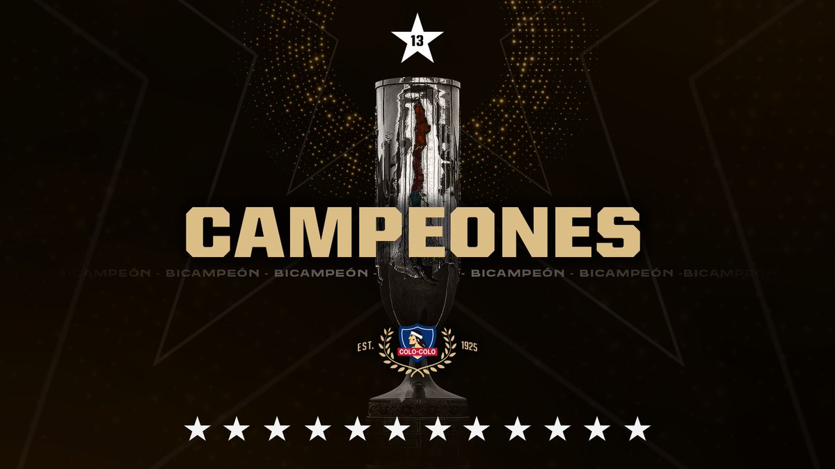 ColoColo's tweet photo. ESO DE SER CAMPEONES 
LO LLEVAMOS EN LA SANGRE ⚪️⚫️

¡COLO-COLO CAMPEÓN DE LA #CopaChileEasy 🏆🇨🇱! 

LLEGÓ LA 1️⃣3️⃣ , ¡A CELEBRAR! 
#VamosColoColo 🤟🏼🤍🖤 https://t.co/lze8o2PubI