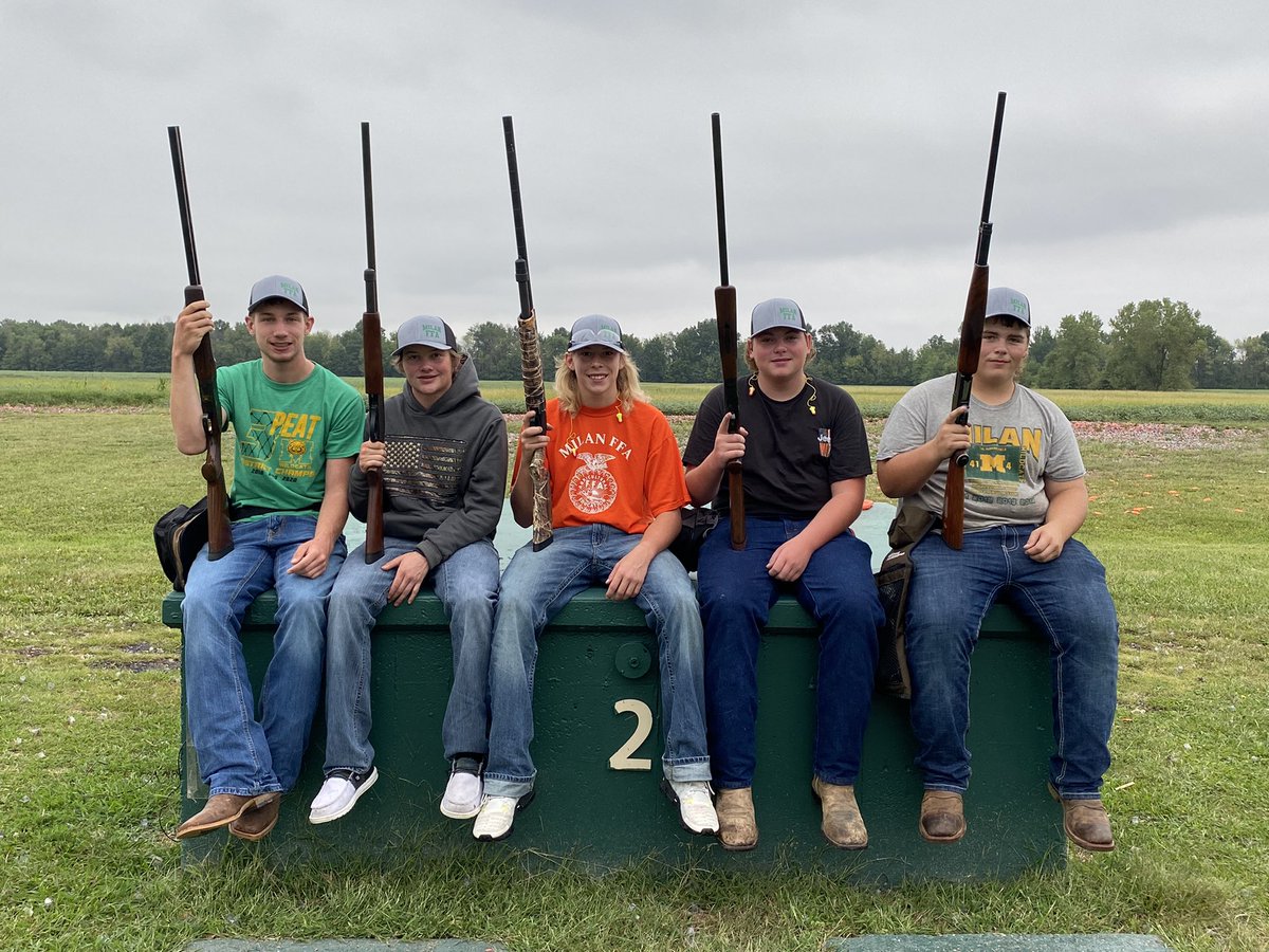 JarredSayre's tweet photo. Milan FFA’s First trap shoot of the year. A team 5th place. @MilanC2Schools @MissouriFFA https://t.co/UiT6jLzXl8