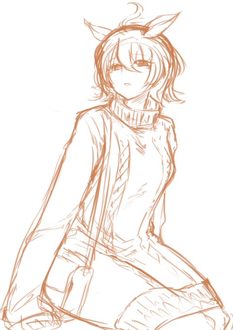 最近ちょっぴり肌寒い
#ウマ娘 #イラスト #イラスト好きな人と繋がりたい #絵描きさんと繋がりたい
タキオンはニットワンピが似合うと思う