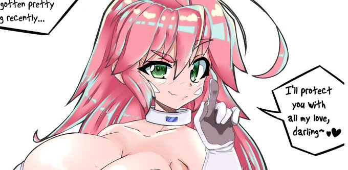 big boobs and big butts, smug thicc waifu declares herself your bride, patreon exclusive for a couple days

also I seem to be obsessed with giving characters snaggletooth... 
