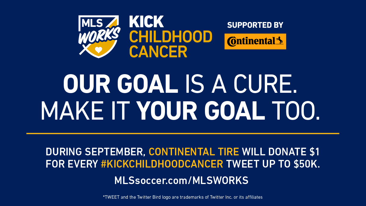 fccincinnati's tweet photo. For every tweet featuring the #KickChildhoodCancer hashtag this month, @continentaltire will donate $1 (up to a maximum of $50,000) to Children's Oncology Group. https://t.co/U0E7E7a7kF
