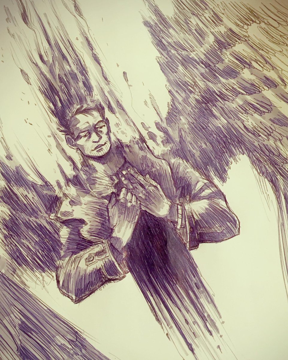 Havent draw in my sketchbook in what feels 1000 years. A cheap BIC pen and an old promarker- dream team