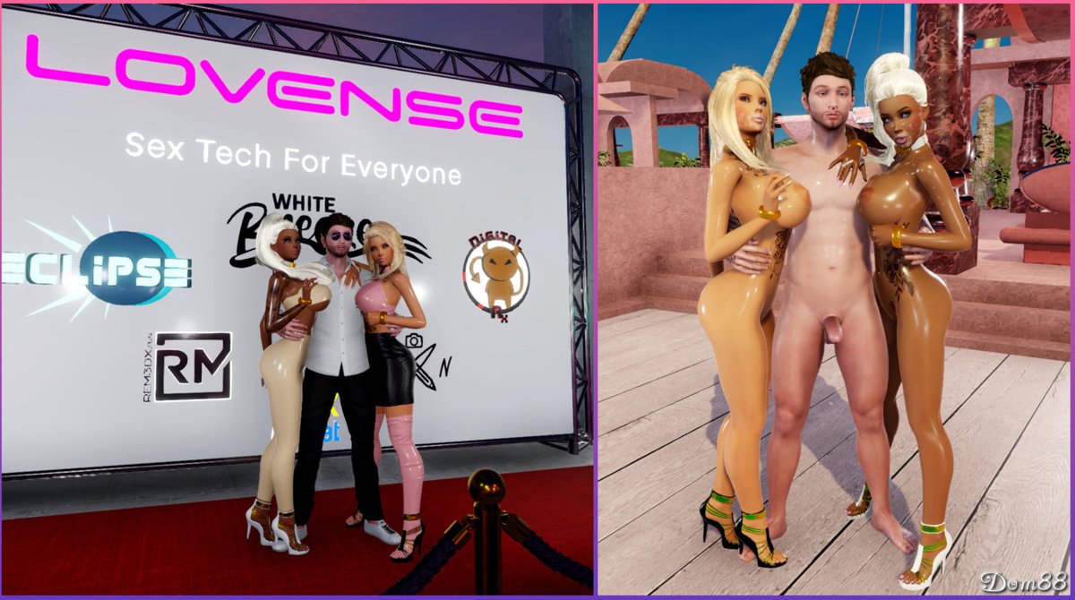 Dom8818's tweet photo. At @Lovense x @3dxchat party with my sexy dolls @LexiPink3dx &amp; @Laola_3dx 🎶 Oh...and a pic from the  afterparty 😛🍑💦🍆 https://t.co/lx3PZGoMp4