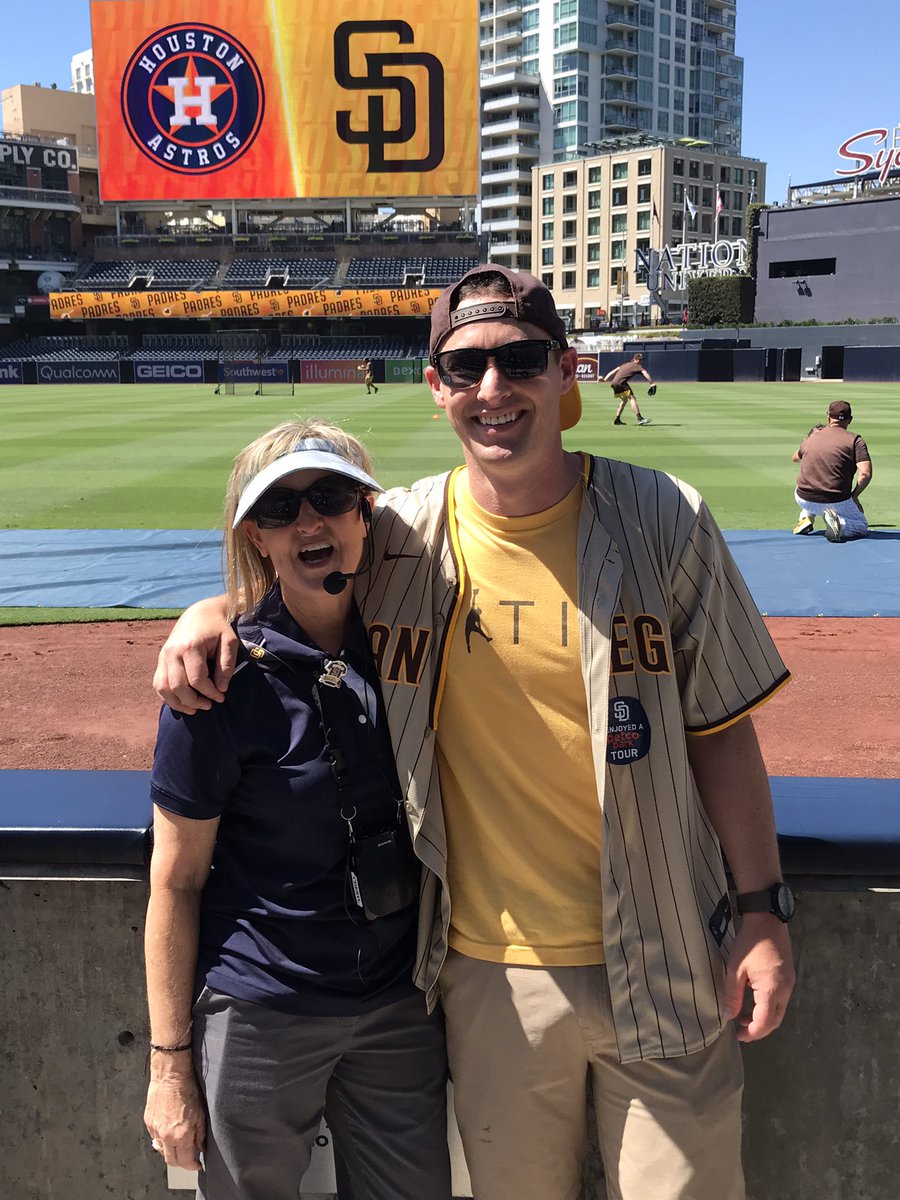 abishopSD's tweet photo. When Cheryl and I meet up to watch @itsFatherJoe44 start against an AL West team good things typically happen. Let’s get em tonight @Padres! https://t.co/lRNVbEkoyv