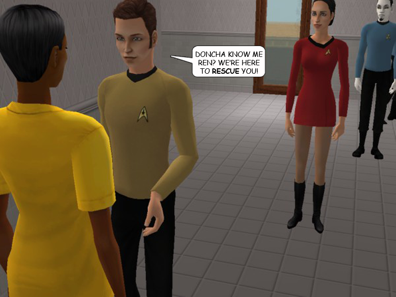 CourtleyManor's tweet photo. #CourtleyManorRecap: Meanwhile in #Strangetown the #StarSims approach #RenFields, who tells them to stay away from her, revealing that she created them by writing a parody of #StarTrek. Reacting to this news, a young #Redshirt decides he's had enough and quits the show. (1/3) https://t.co/EFjaiHyMwN
