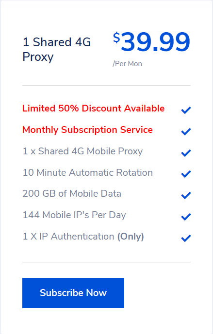 Limited 50% Discount Available Monthly Subscription Service 4gmobileproxy.com 1 x Shared #4GMobileProxy 10 Minute Automatic Rotation 200 GB of Mobile Data 144 Mobile IP's Per Day #UKMobileProxies #UK4GProxy