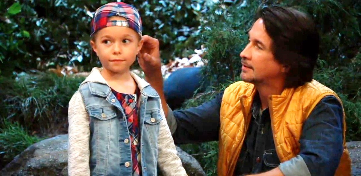 gh_petty's tweet photo. Finn: "It looks like you were having some fun."

Violet: "Camping is the best, we saw a deer."
#MichaelEaston #VioletFinn #GH https://t.co/93VGS4SwMv