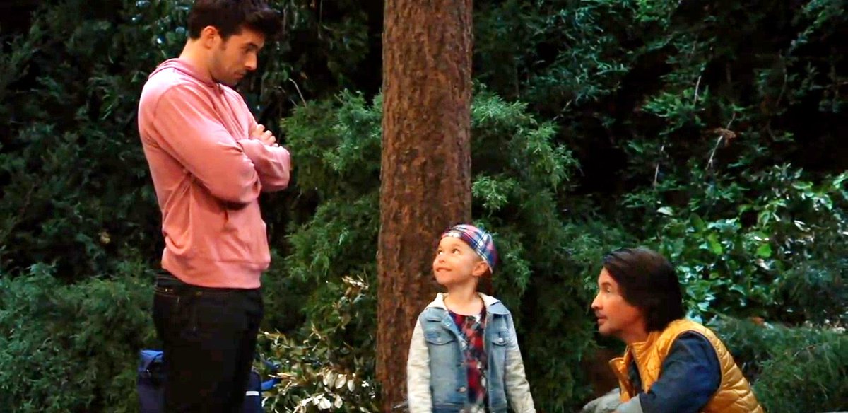 gh_petty's tweet photo. Finn: "It looks like you were having some fun."

Violet: "Camping is the best, we saw a deer."
#MichaelEaston #VioletFinn #GH https://t.co/93VGS4SwMv