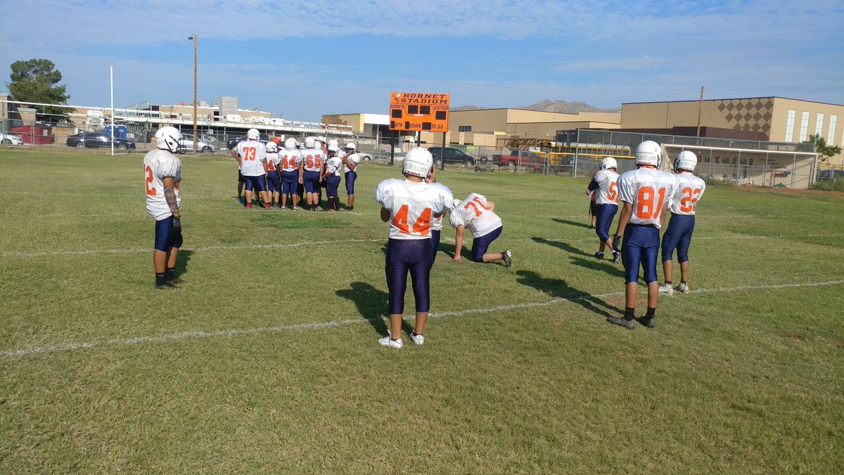 Our games were cancelled this week, but the Hornet football team had a good Saturday morning practice.