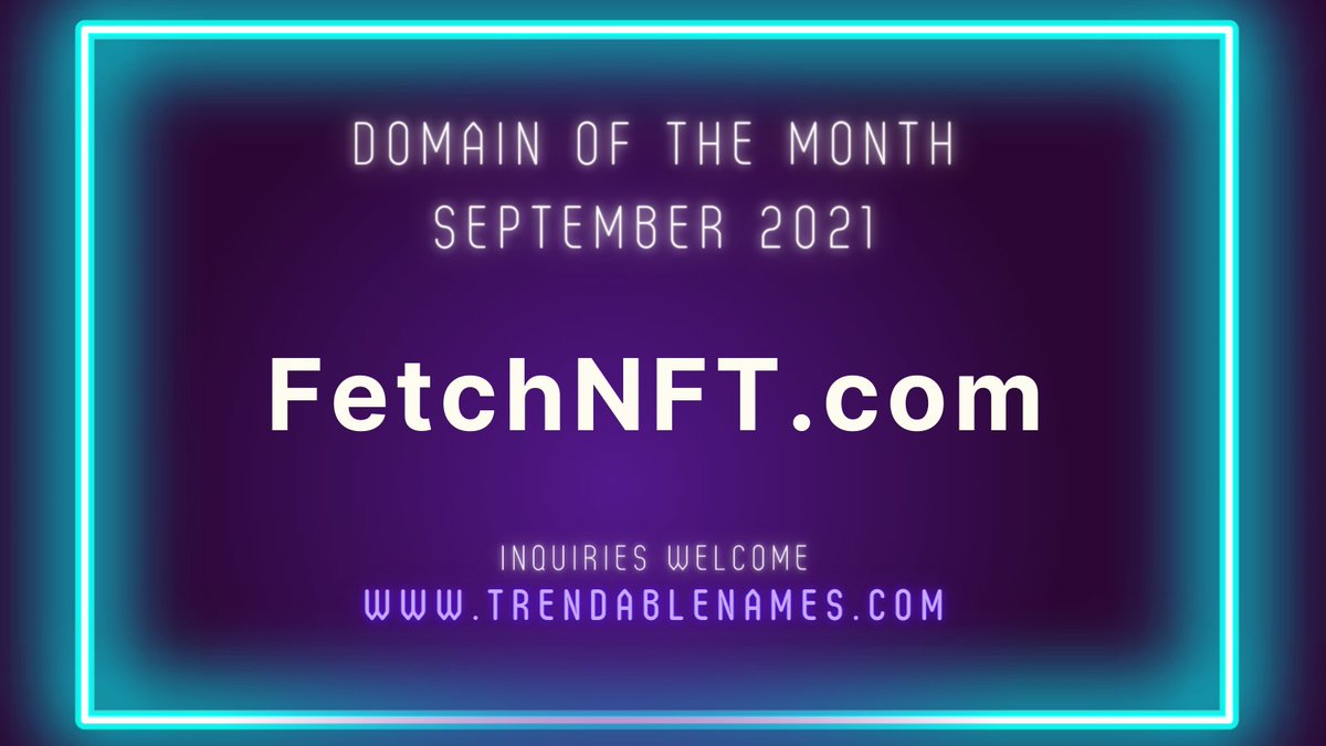 namely_you's tweet photo. #Domain of the month for September 2021!

#DomainNameForSale #NFTs #NFT #Trendable #domainnames #domains #Domainofthemonth https://t.co/LwwRWRy0fW