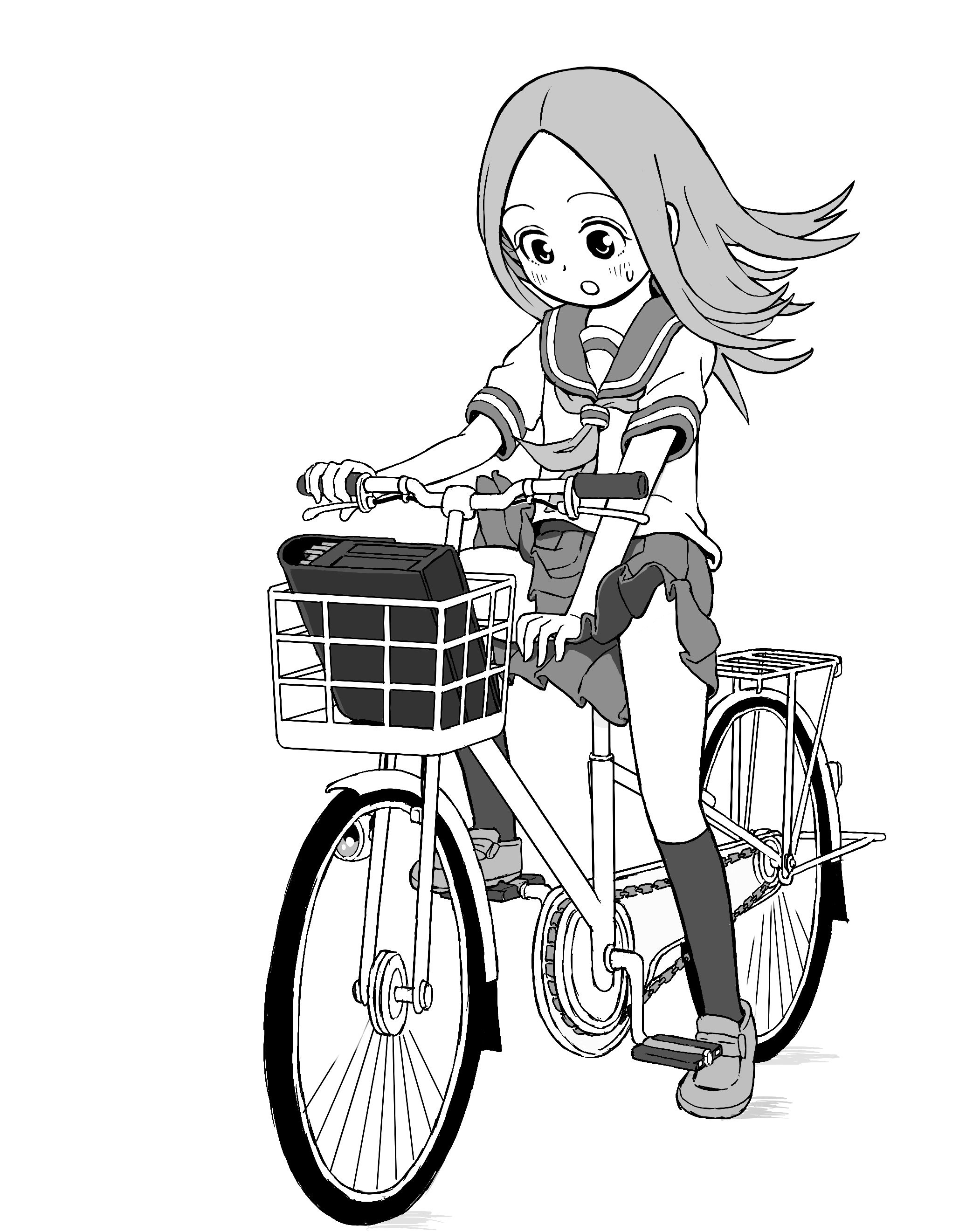 Amon 高木さん On 自転車 の描き直し 顔が全然高木さんになってなかった デフォルメ絵の模写は 本当 難しい からかい上手の高木さん 高木さんめ ファンアート イラスト T Co Y9fafdsd52 Twitter