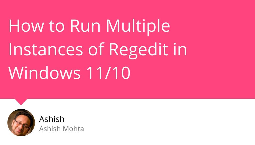 ashishmohta's tweet image. This post will guide you on how to run multiple instances of Regedit on a computer running Windows 11/10.

Read more 👉 lttr.ai/lah8

#Windows11 #RegistryEditor #CommandPromptWindow #Windows10
