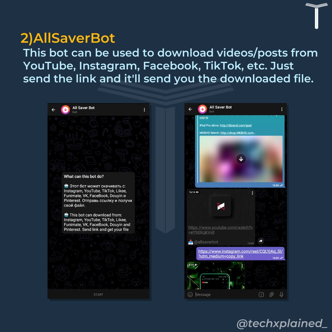 Techxplained On X: "1)AllSaverBot This Bot Can Be Used To Download.