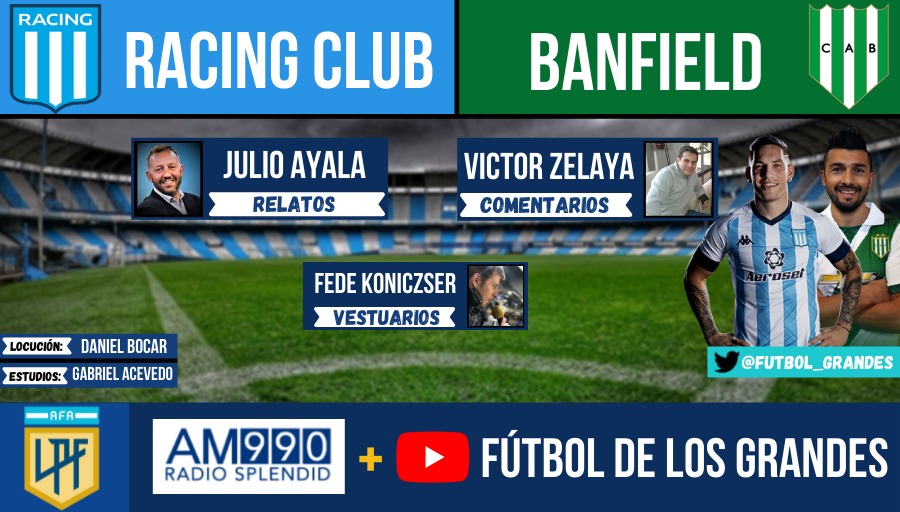 Este domingo los esperamos después de Brasil-Argentina en @La990Radio. Junto a <a href="/JulioAT/">Julio Ayala Torales</a> estaremos desde el Cilindro de Avellaneda. En Bahía nos podés escuchar en FM 97.9 Altos.