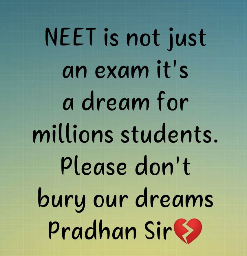 @dpradhanbjp #JusticeForNEETUGAspirants #neetpostpone @narendramodi @dpradhanbjp @anubha1812 @