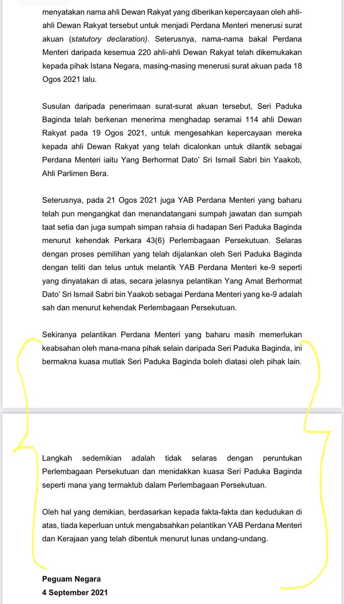 Melissa Goh On Twitter It S Not Necessary For Pm Ismail Sabri To Demonstrate His Legitimacy Via A Confidence Vote In Parliament Because He Was Duly Appointed In Accordance To The Federal Constitution