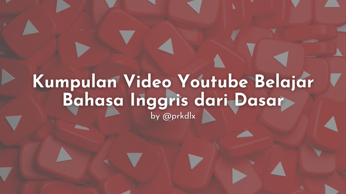 prkdlx's tweet image. Buat kamu yg baru belajar bahasa Inggris atau bingung mau mulai dari mana, aku punya beberapa video youtube yg bisa kamu tonton buat belajar dasar-dasar bahasa Inggris.

Check this out!