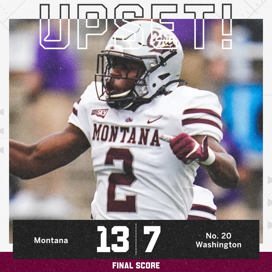 A stunner in Seattle!

<a href="/MontanaGrizFB/">Montana Griz Football</a> ruins No. 20 Washington's opener 😤