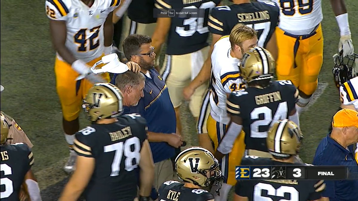 ETSU rolls past Vanderbilt 23-3 for the sixth FCS win over an FBS opponent in the last three days - the most in a week since there were six in opening week of the 2013 season.