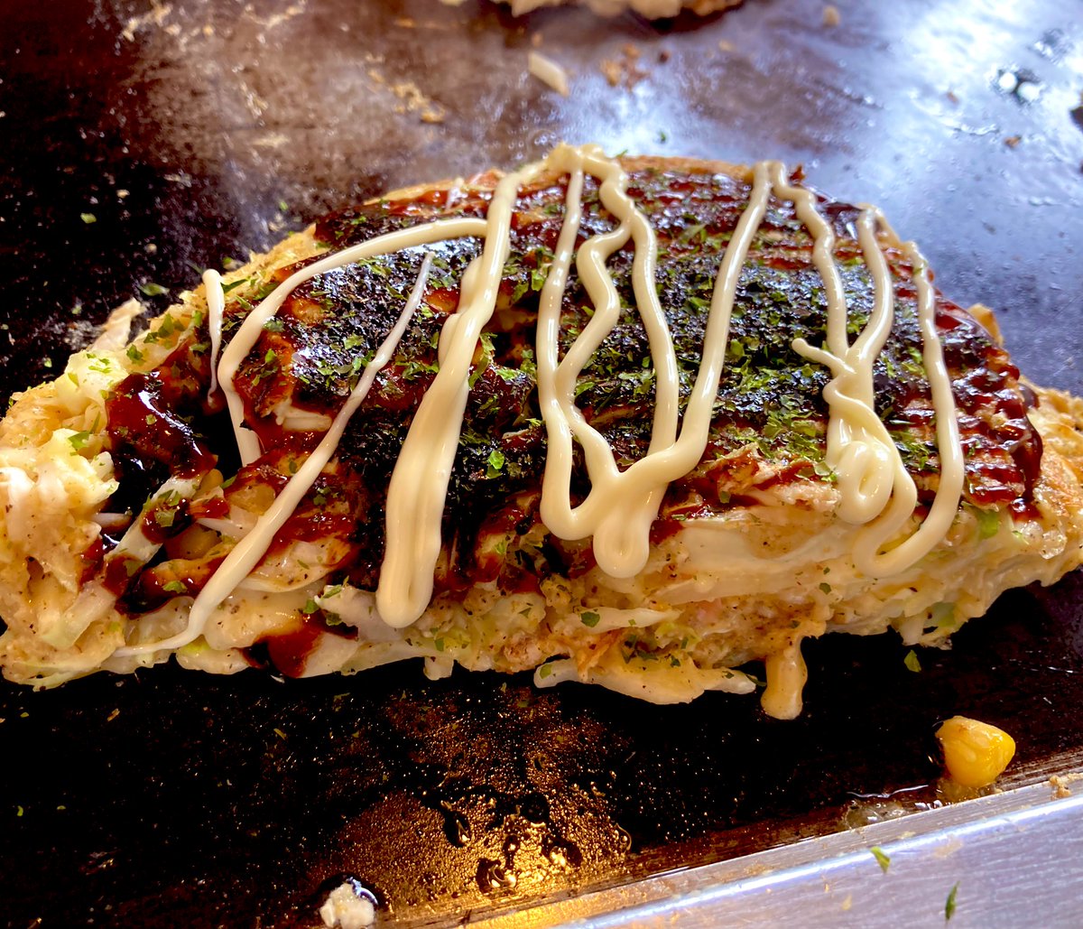 体調が回復してきたので、1日遅れで誕生日飯。道とん堀でメガチーズ玉とミックス焼きそばと、デザートのカタラーナ。美味しい 