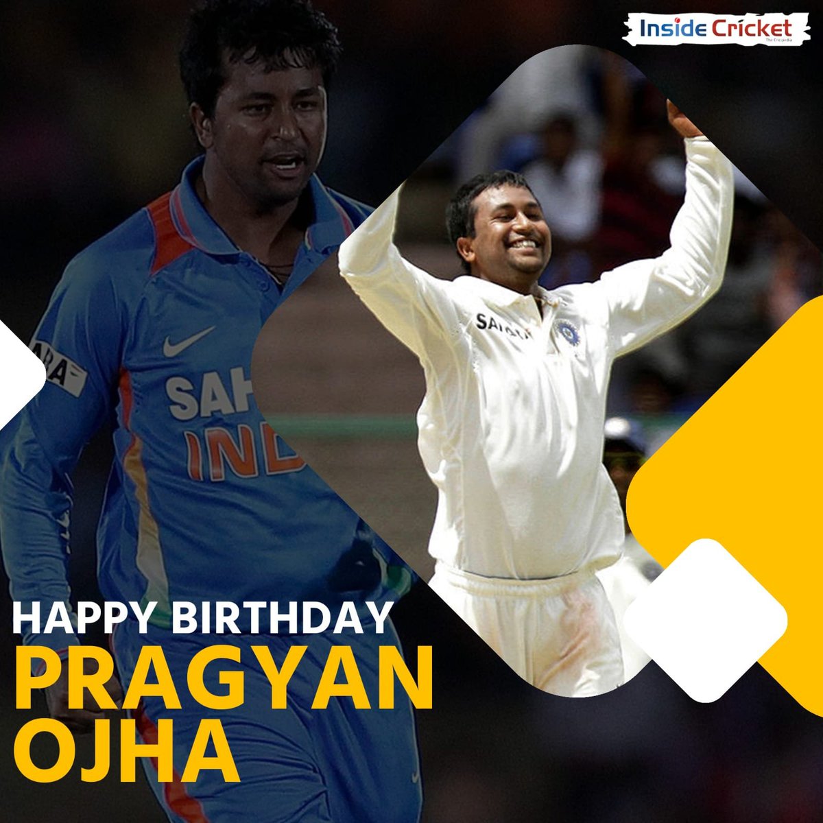 InsideCricket07's tweet photo. The prodigiously talented Pragyan Ojha has had a spectacular career and has been a consistent performer for India in the longer format of the game. Wishing him a very happy birthday! 

#insidecricket #cricketingentertainment #cricketfans #cricket #PragyanOjha https://t.co/e9xpWaFhlY