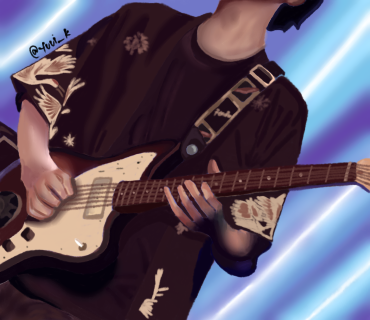 yuuiKanae's tweet photo. A fanart for @baso_guitar 좋은 일을 계속! 앞으로 더 많은 표지를 볼 수 있기를 바랍니다! 저도 이 자막에 번역기를 사용했어요 헤헤.. #FANART https://t.co/piT1VvXvhj