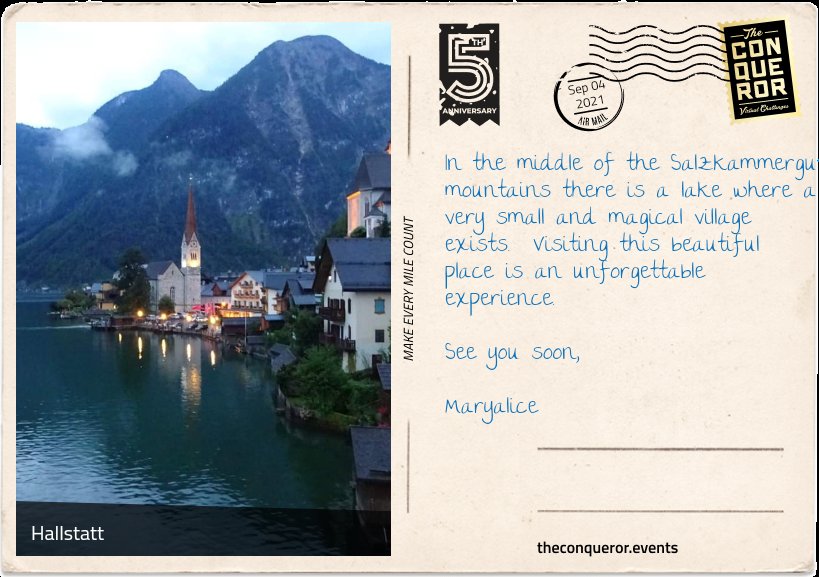 vega_maryalice's tweet image. #Theconquerorchallenge #myVirtualmission #Hallstatt #Austria #postcards