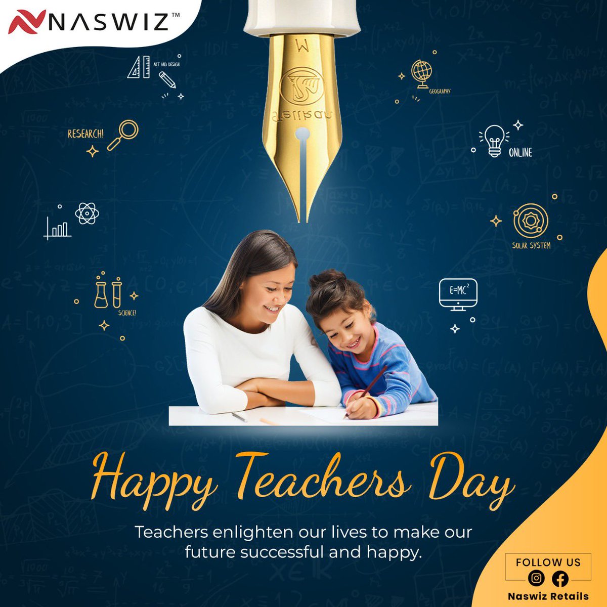 NaswizRetails's tweet image. “Education is the most powerful weapon which you can use to change the world.” – Nelson Mandela
#happyteacheraday #Naswiz #naswizretails