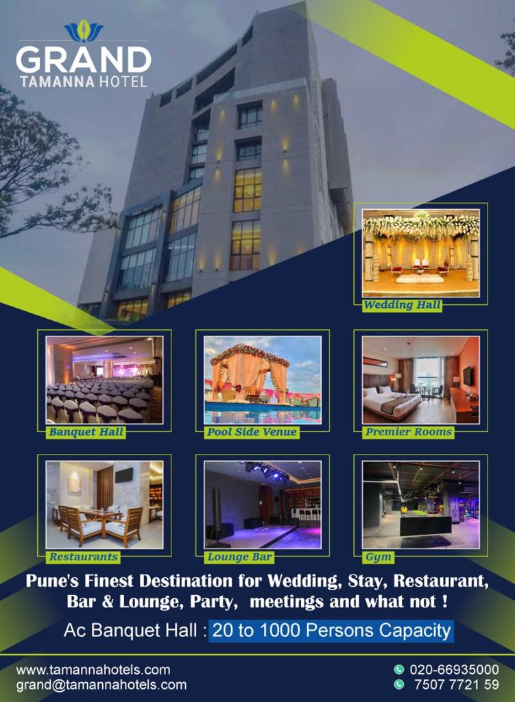 Grand Tamanna Hotel, Hinjawadi Pune 
Pune's Finest Wedding destination for Venues, Stay, Restaurant and Lounge Bar, Pool side Venue, Gym facilities 
#pune #punehotels #bestbanquethall #bestpartyhall #bestrestaurant #poolparty #engagement #Grandtamannahotel #weddingvenues #wedding