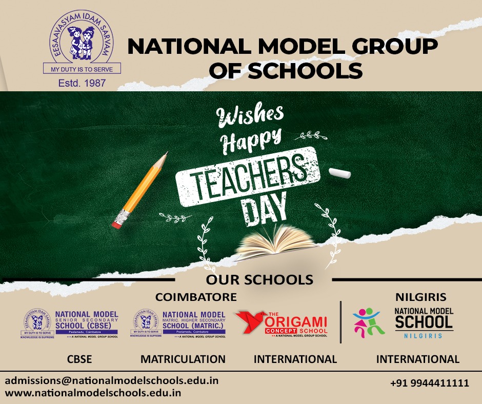 national_models's tweet photo. National Model Group of Schools wishes all teachers a very Happy Teachers Day.
#happyteachersday #happyteachersday🎉 #teacher #teachersofinstagram #teachers #guru #success #teacherday #education #teacherappreciation #happyteacher #educates #india #memories #teacherstyle https://t.co/ABN7AyafX7
