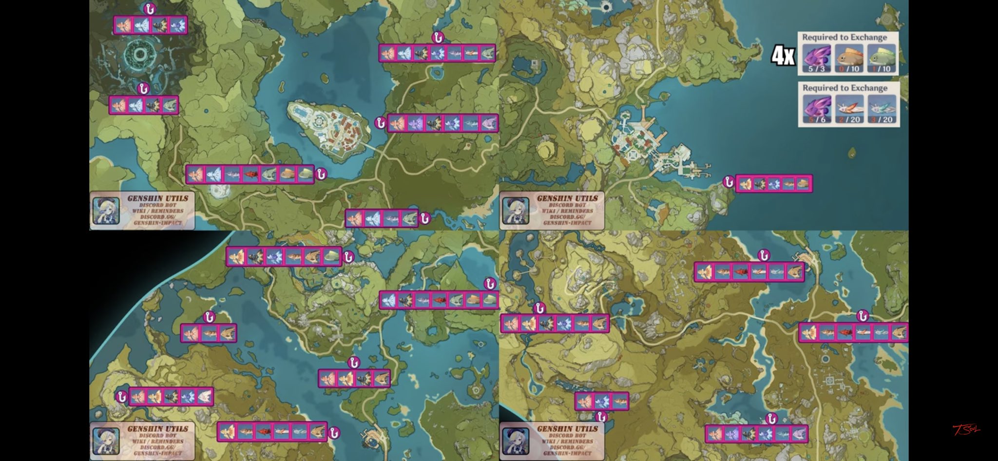 Genshin Impact рыбные места