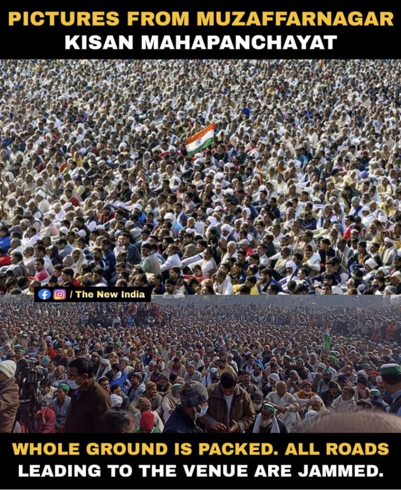 unknwnn_girl's tweet photo. This is the biggest news today. Is lapdog media showing you scenes from the #मुजफ्फरनगर_किसान_महापंचायत? India's biggest #KisanMahapanchayat at  #Muzaffarnagar https://t.co/TB1YGqjAfG