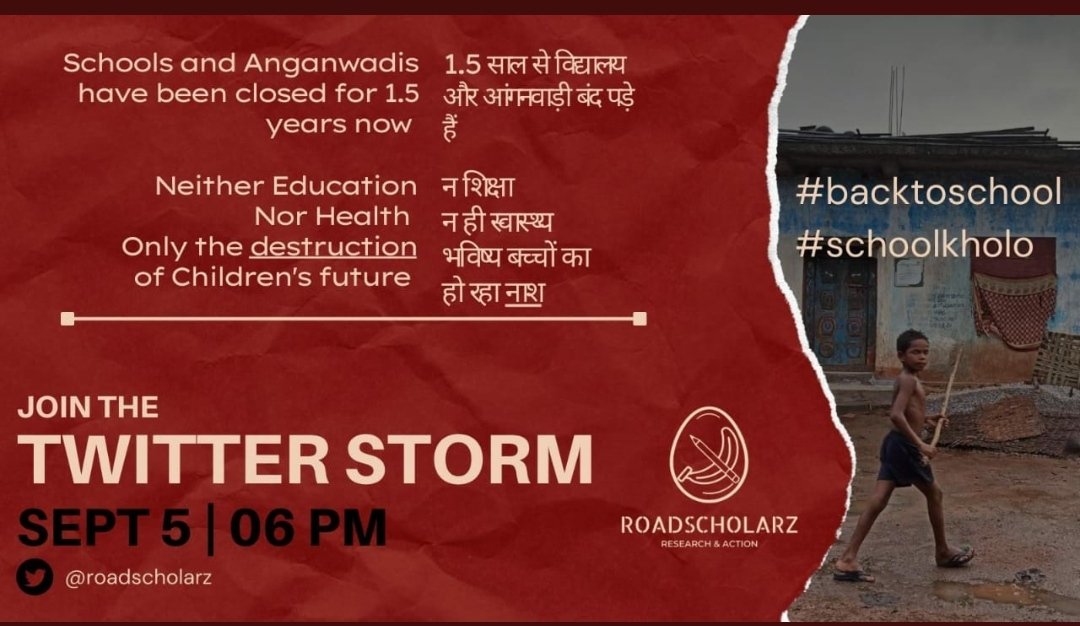 avanishutsav's tweet photo. Join the storm @ 6pm 
 #schoolKholo #BackToSchool 
@roadscholarz https://t.co/wksJNfKvp9