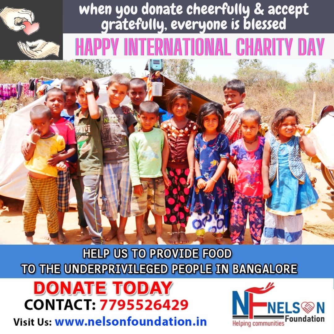 NelsonFdnIndia's tweet photo. HAPPY INTERNATIONAL CHARITY DAY..
You can also Contribute towards "Namma Bengaluru Shares" initiative through below link
LINK: https://t.co/6NBiXCJrum
#CharityDay #donation #gooddeeds #goodpeopledoinggoodthings #NGOs  #donatebeds #helpingothers  #homeless #FeelFreeToDonate https://t.co/wnGknCVUgf