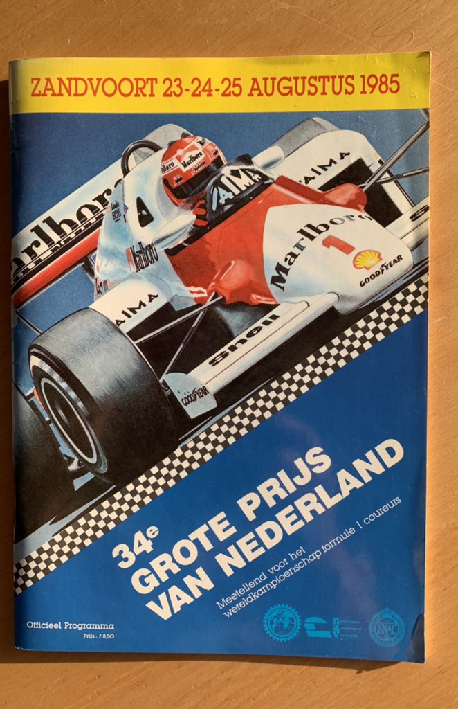 henkbouwmans's tweet photo. In ‘85 pakte je de trein, kocht een kaartje bij de entree en wandelde je door de duinen bij de laatste #DutchGP van de vorige eeuw - leuk #programmaboekje met #Senna en #Lauda https://t.co/v0q0WQrGZk
