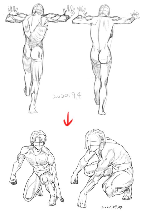 人体模写のtwitterイラスト検索結果