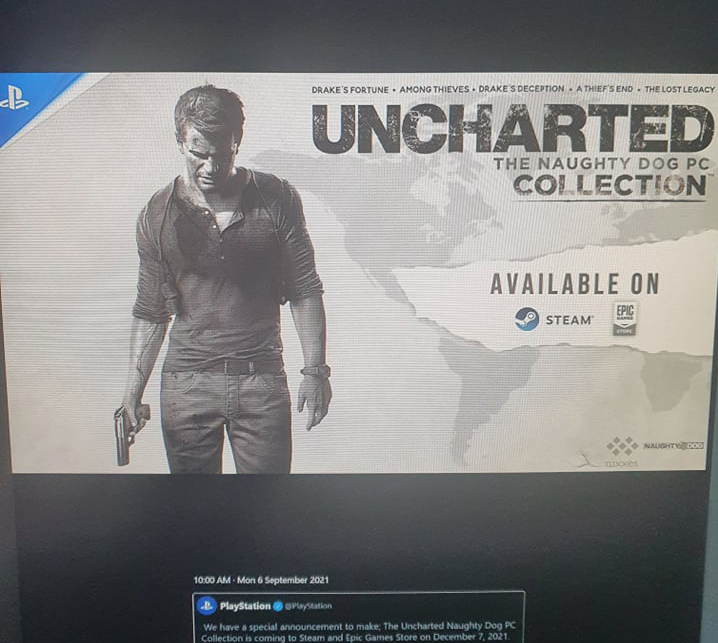 Gaming Updates and Countdowns I 🎮 a Twitter: "Uncharted are going to be  ported to PC and PS5. Uncharted Collection is just the beginning. PS5 early  2022 PC Release Date 7th December