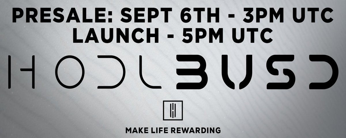 Bsc100x_gems's tweet photo. 🔥🔥 PRESALE ALERT 🔥🔥

#HodlBUSD. Earn 8% BUSD REWARDS

PRESALE MONDAY SEPTEMBER 6, 3PM UTC

@HodlCompanies
✅Dev Doxxed
✅Techrate Audit 
🔒LP Locked At Launch

PRIVATE SALE ENDS TODAY 9PM EST.

🌐Web: https://t.co/nOZOIHPqMZ

🌐TG: https://t.co/1UT1ElLa1K

#NFA #DYOR #BSCGems https://t.co/7miEJ3HVjH
