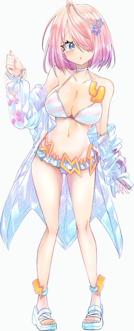 先日ガリベンガーV24時間"超"オールナイトでゲスト出演したヒトマスさん(@00unit)のアバターリリちゃんの水着衣装👙描かせていただきましたー!✨✨ 