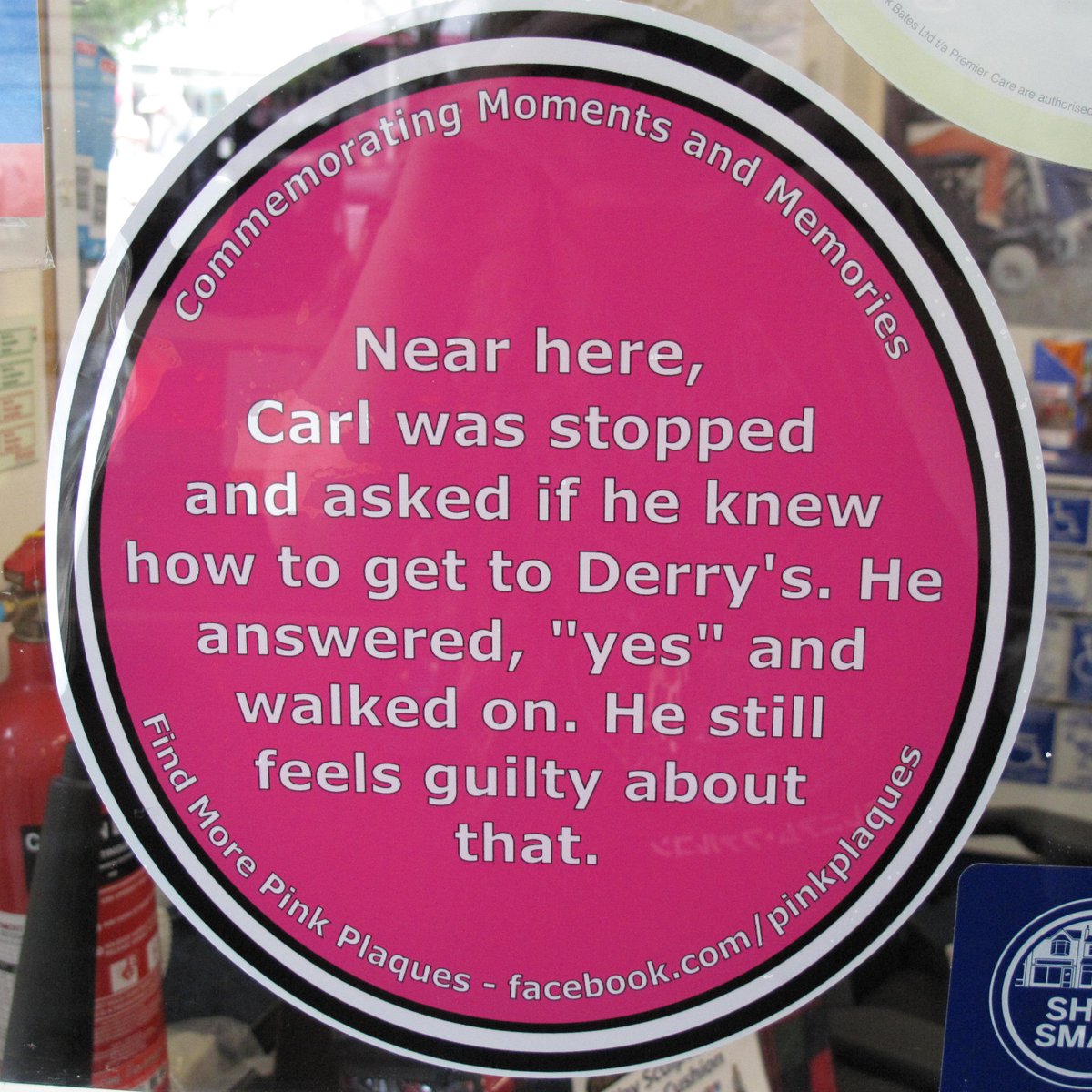 Oh Carl! How could you! 😂 Thank you to <a href="/morethanmobilty/">More Than Mobility</a> on Cornwall Street for hosting this Pink Plaque - Pink Plaques sponsored by <a href="/mayflower400uk/">Mayflower 400 UK</a> with partners <a href="/plymouthcc/">Plymouth City Council</a> <a href="/theboxplymouth/">The Box, Plymouth</a> <a href="/PlymCultureUK/">Plymouth Culture</a> with added support <a href="/PlymCityCentre/">Plymouth City Centre Company</a>