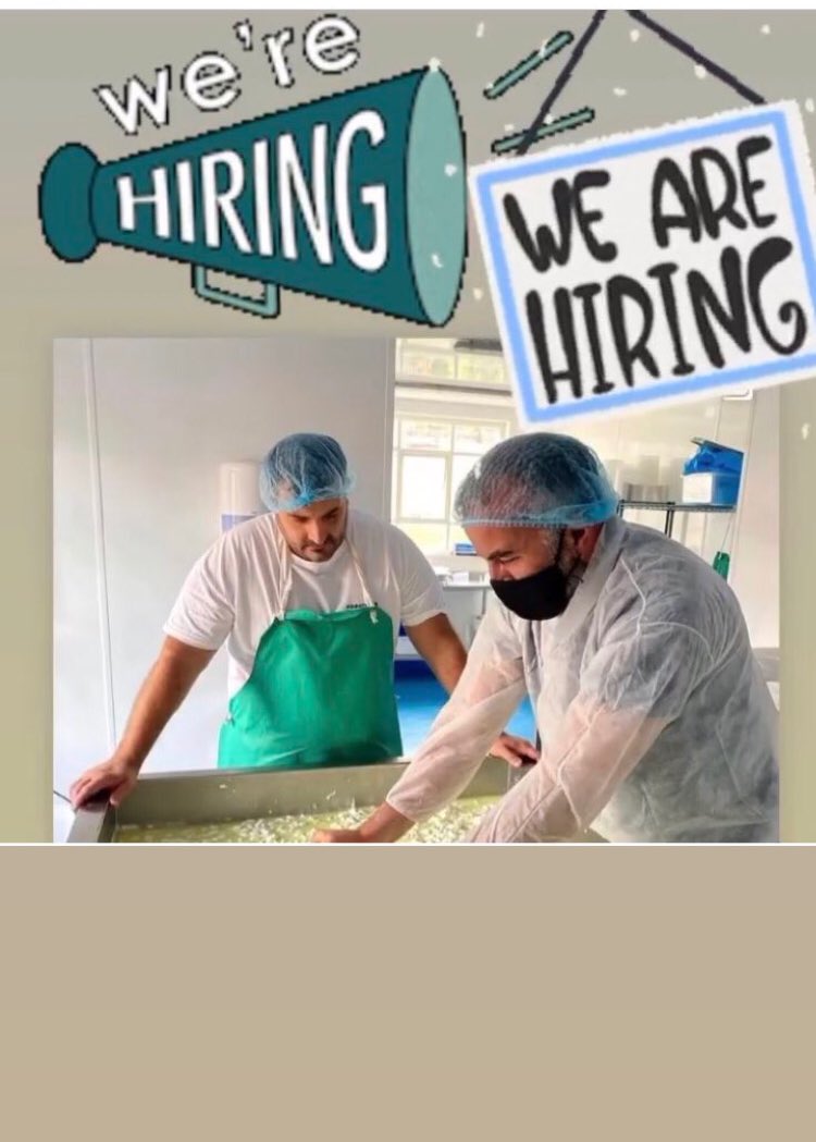 @GregMulholland1 @visitotley @OtleyBID @OtleyChamber 
Yorkshire pecorino cheese 
We are hiring 
We need a cheese maker helper #otley #leeds 
U don’t need experience 15/20/30 h a week 
Training will be provide