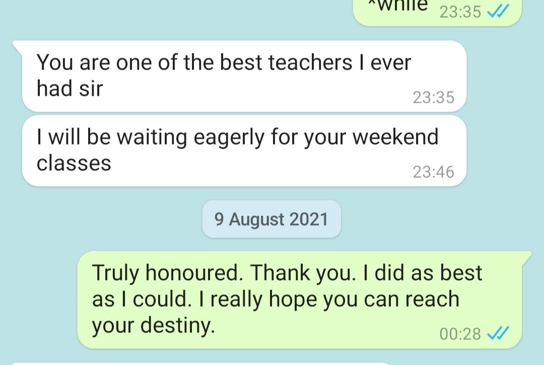 These messages from my aspirant friends made my day.
Happy teachers day to all. There is a teacher and a student in everyone of us. #TeachersDay2021 #UPSC