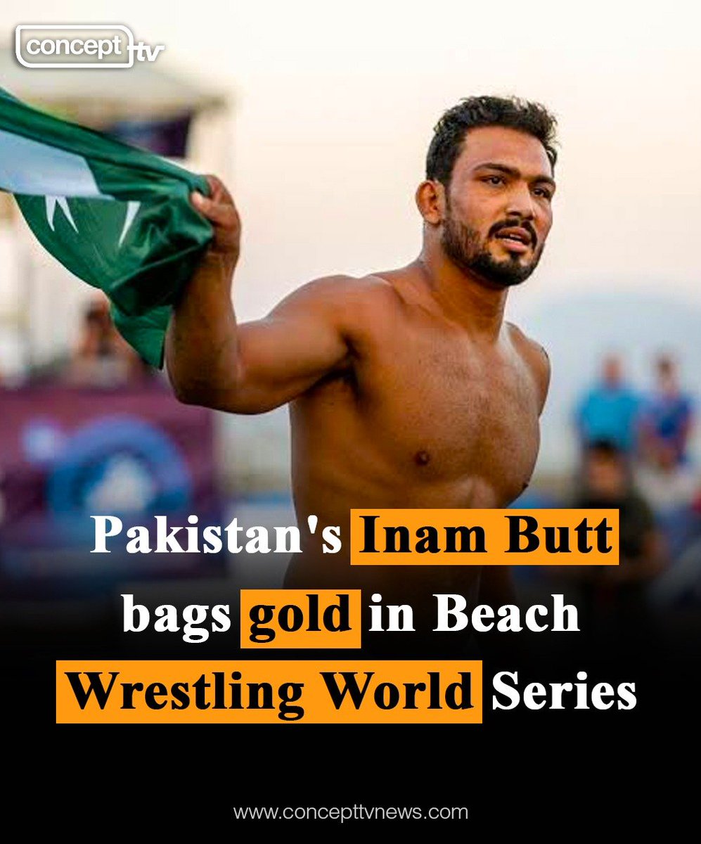 Congratulations Pakistan for another gold medal. 
Wrestler #InamButt wins #goldmedal after defeating Ukranian wrestler in final of the World Beach Wrestling #Championship  2021. He won the match 3-0 within the 90Kg category.

#Pakistan