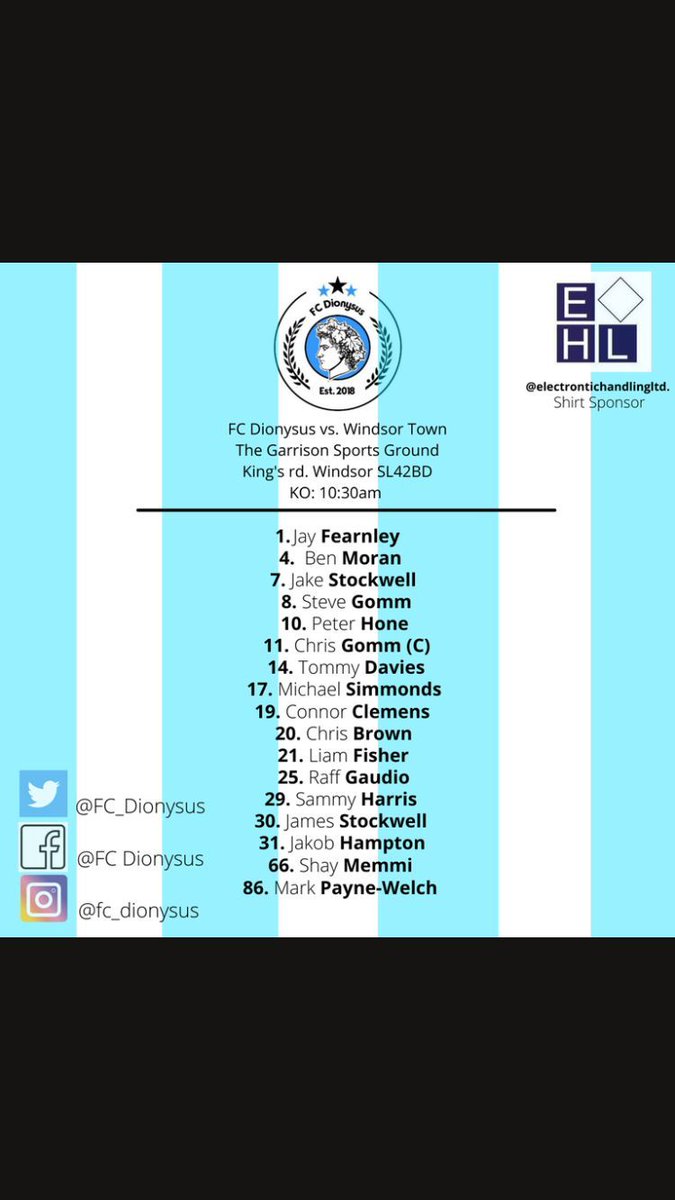 It’s Matchday! 

Here’s today’s Squad to take on Windsor Town! 

#upthedions