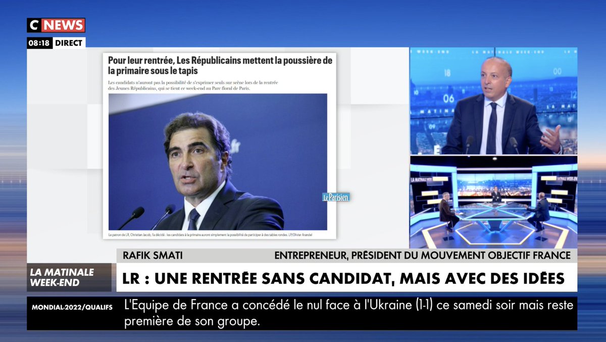 AvecRafikSmati's tweet photo. "Avoir des idées, c'est facile. Mais ensuite, il faut être en mesure de dérouler une fois au pouvoir. Chez #ObjectifFrance, cela fait trois ans que l'on travaille (+ de 150 personnes) sur un programme, sur la manière de l'appliquer"

📺 @RafikSmati sur @CNEWS @TLequertier https://t.co/4axC8jnAJC