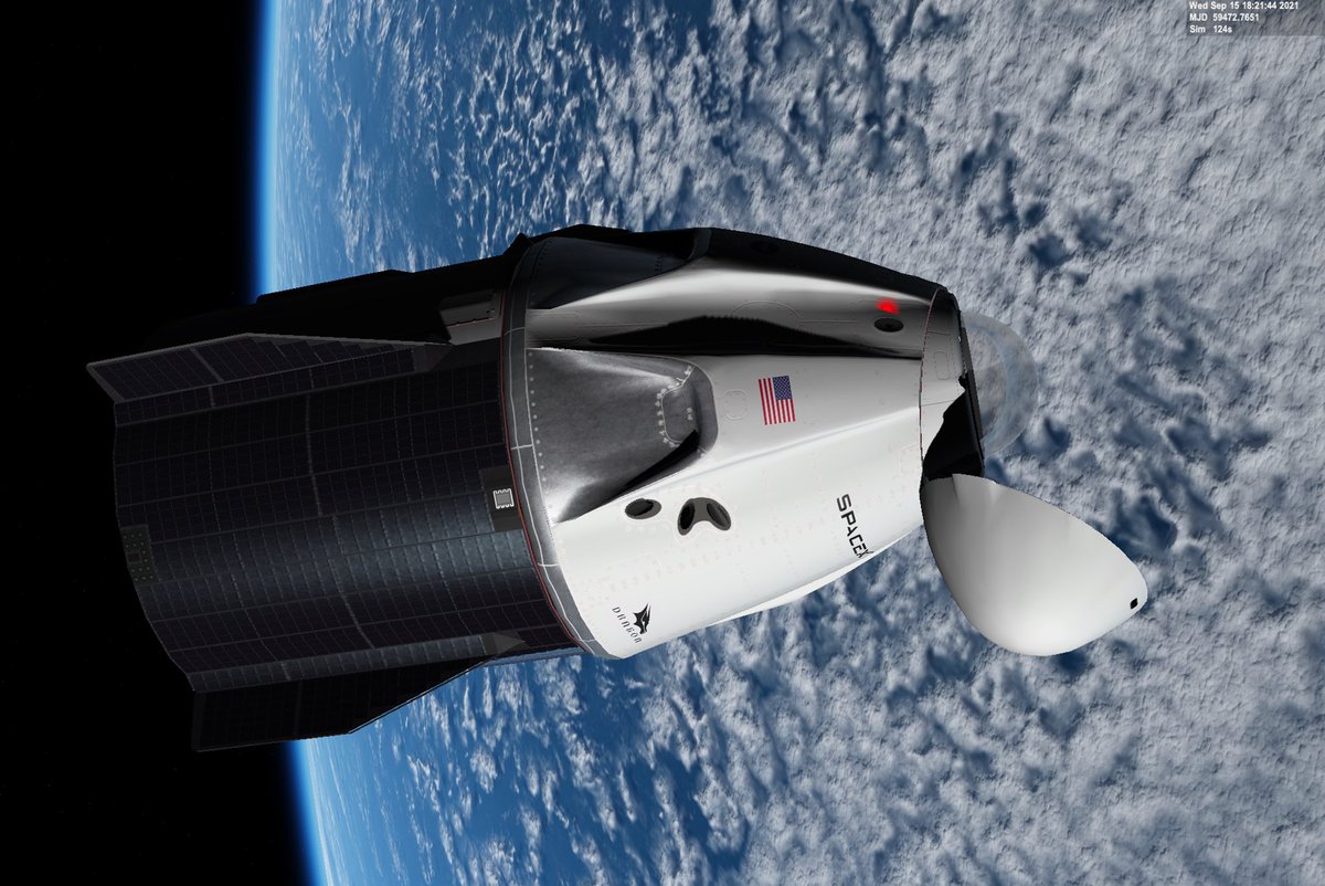 Ten days to go ! Goodluck For @inspiration4x by @SpaceX . images simulated by ORBITER 2016 & the great minds behind their models and designs. Full simulated missions from launch to orbit , & in case of others to docking with #ISS and back to earth can be performed. @projectmaleth https://t.co/ZEkwGtHa0D