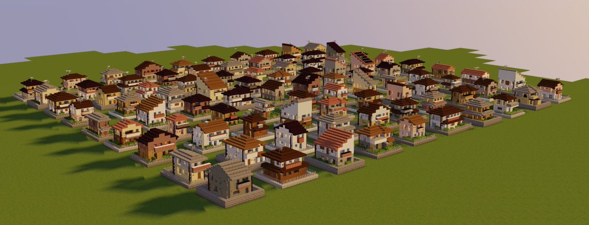 craft2424's tweet photo. 世の中にはマイクラで街を作りたいけれど建築は億劫な人のために住宅一棟につき10秒放置するだけで完成するツールがあるようですよ。

規約も少し変更してより使いやすくしたので確認してみてね！
（ここぞとばかりに宣伝）
#Minecraft
https://t.co/pxqeFRq6N8 https://t.co/9lclEzEbTz