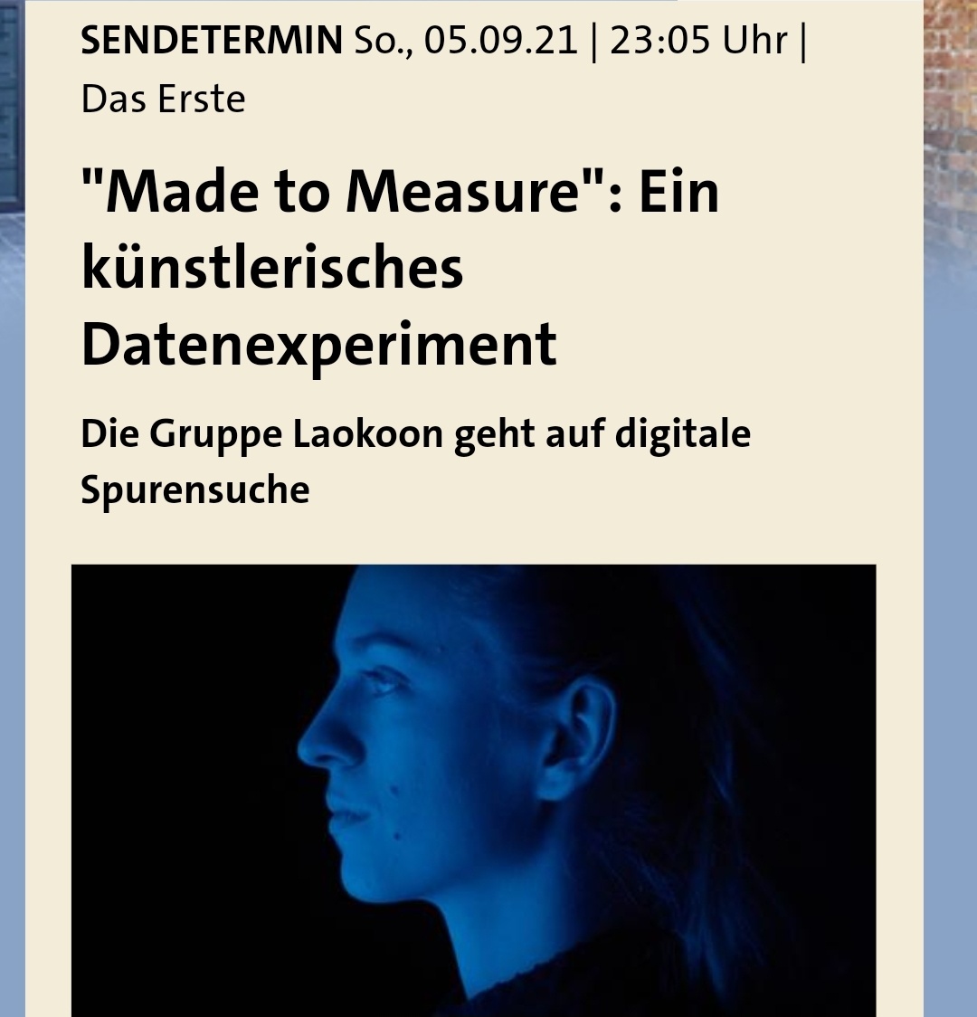 Heute nicht verpassen: #MadetoMeasureonline bei ttt - titel, thesen, temperamente um 23.05 Uhr im Ersten <a href="/kulturstiftung/">Kulturstiftung</a> <a href="/PACTZollverein/">PACT Zollverein</a> <a href="/WDR/">WDR</a> @srfkultur @rbb <a href="/OSCE_RFoM/">OSCE media freedom</a> <a href="/GruppeLaokoon/">Laokoon</a>