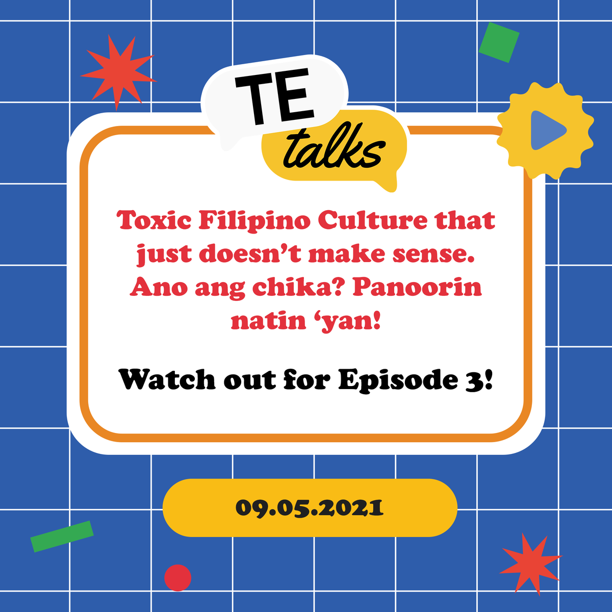 ThomasianEngr's tweet photo. “Bakit parang tumaba ka ata?”

“Malapit na ako! [Sa banyo]”

Saan nga ba nagmula ang mga kulturang Pilipino na normal na sa iba pero ang totoo toxic na pala? Alamin dito sa usapang kultura kung saan tayong mga Pilipino ang bida.

Tara na at makichika sa 3rd episode ng #TETalks! https://t.co/T3dTmQOZi3